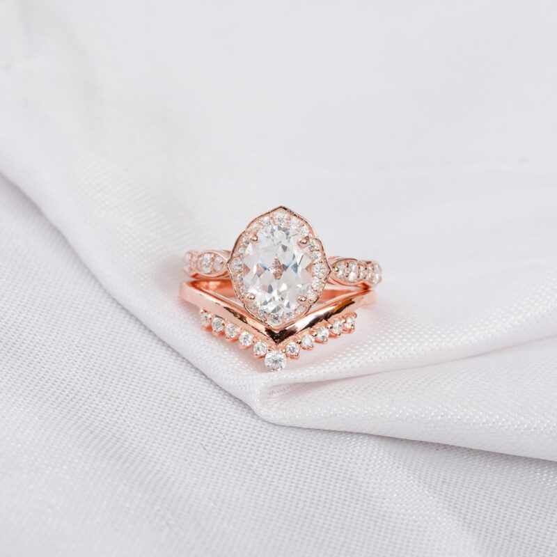 Moissanite Engagement Ring Set For Women