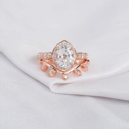 Moissanite Engagement Ring Set For Women