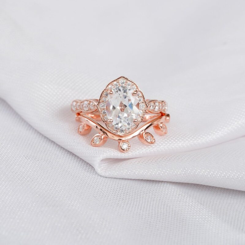 Moissanite Engagement Ring Set For Women