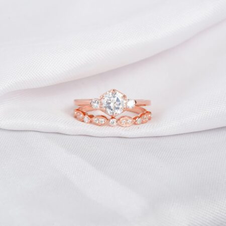 Moissanite Engagement Ring Set For Women