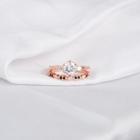 Moissanite Engagement Ring Set For Women