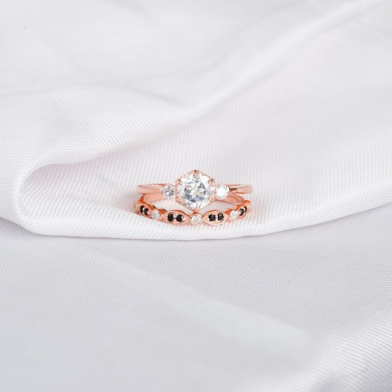 Moissanite Engagement Ring Set For Women