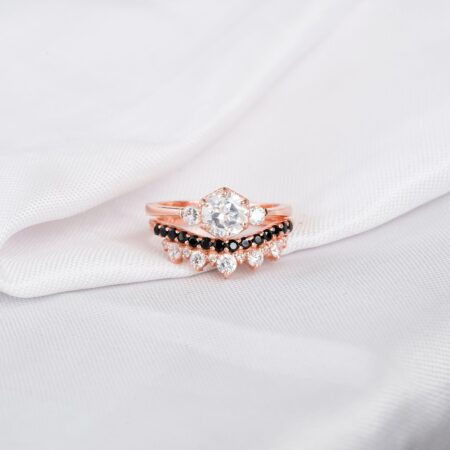 Moissanite Engagement Ring Set For Women