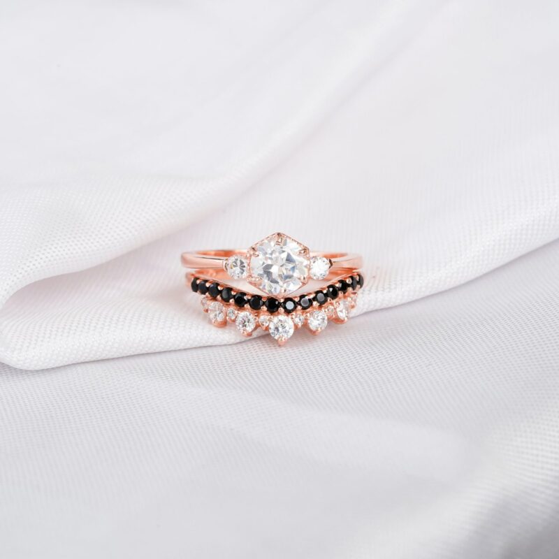 Moissanite Engagement Ring Set For Women