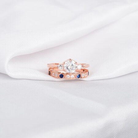 Moissanite Engagement Ring Set For Women