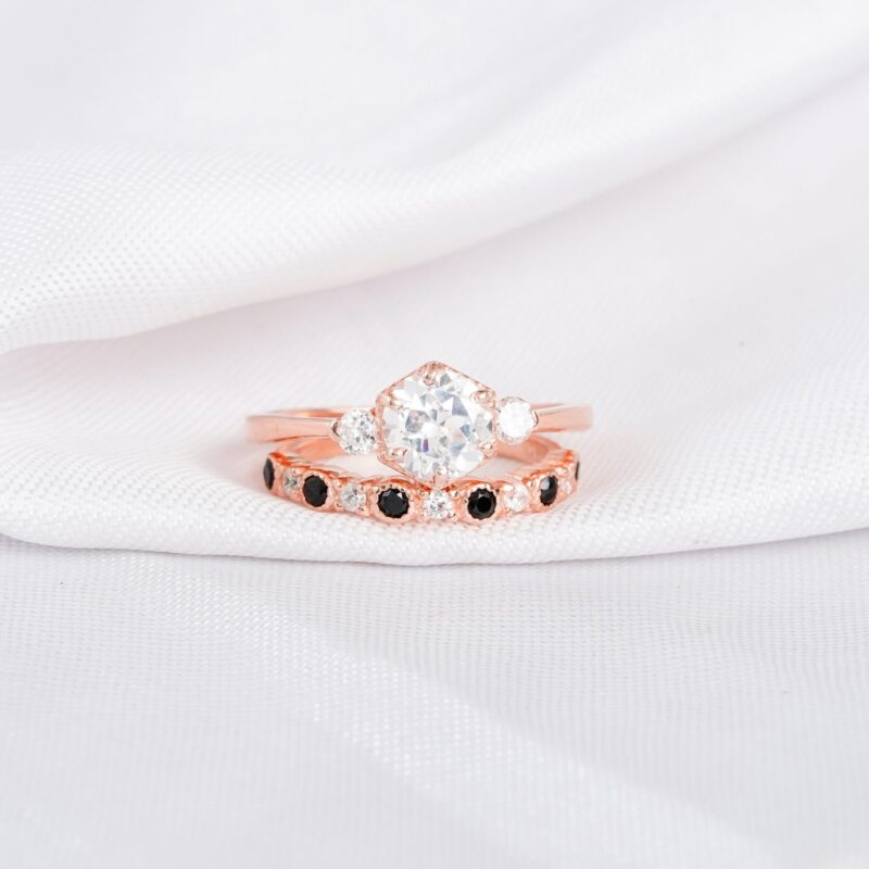 Moissanite Engagement Ring Set For Women