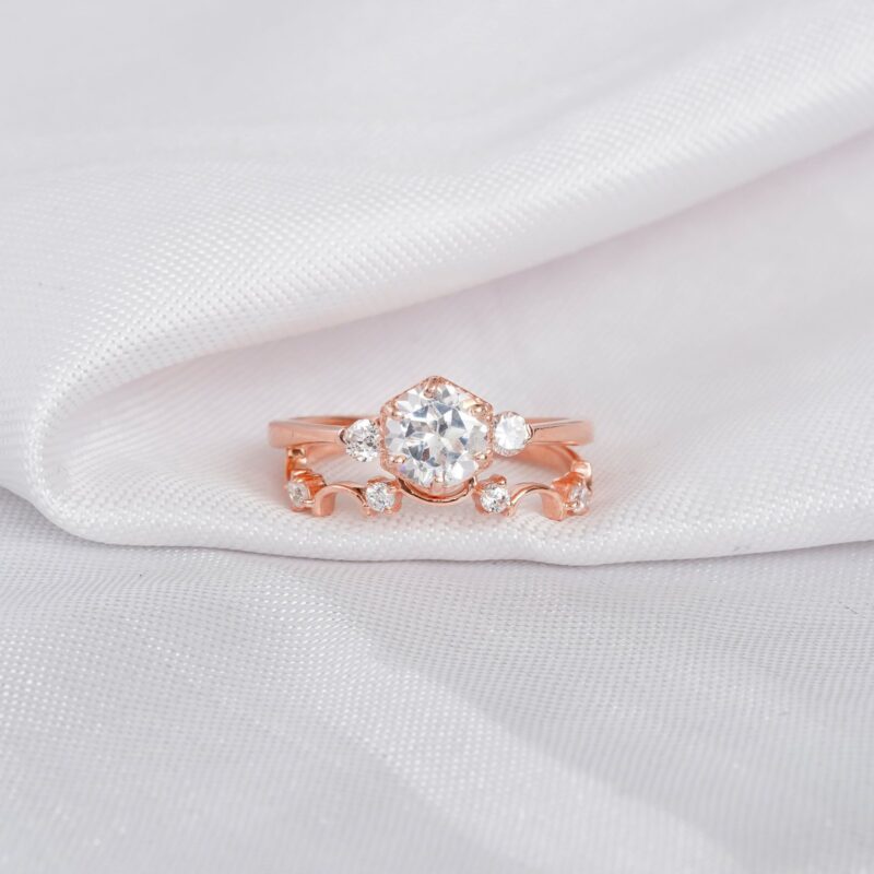Moissanite Engagement Ring Set For Women
