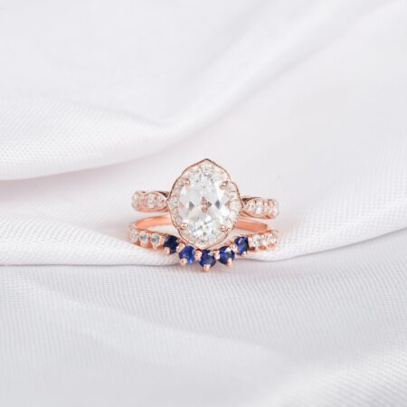 Moissanite Engagement Ring Set For Women
