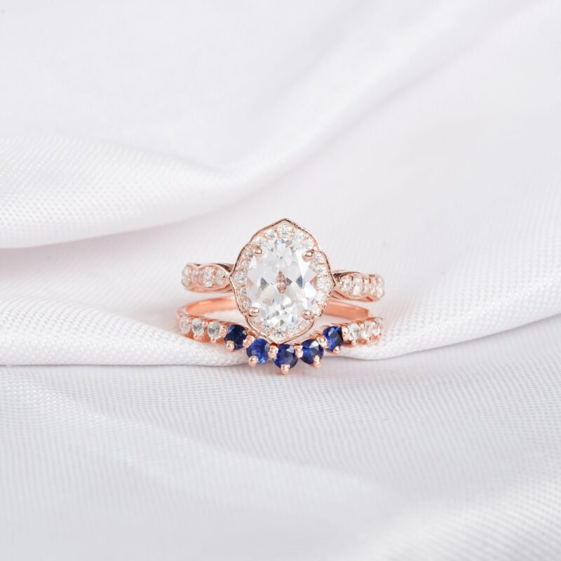 Moissanite Engagement Ring Set For Women