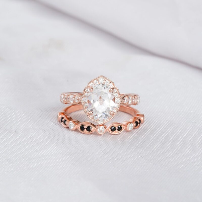 Moissanite Engagement Ring Set For Women