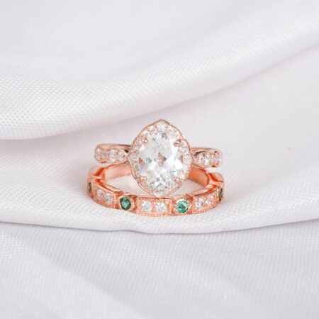 Moissanite Engagement Ring Set For Women