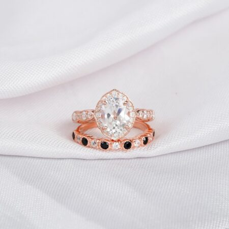 Moissanite Engagement Ring Set For Women