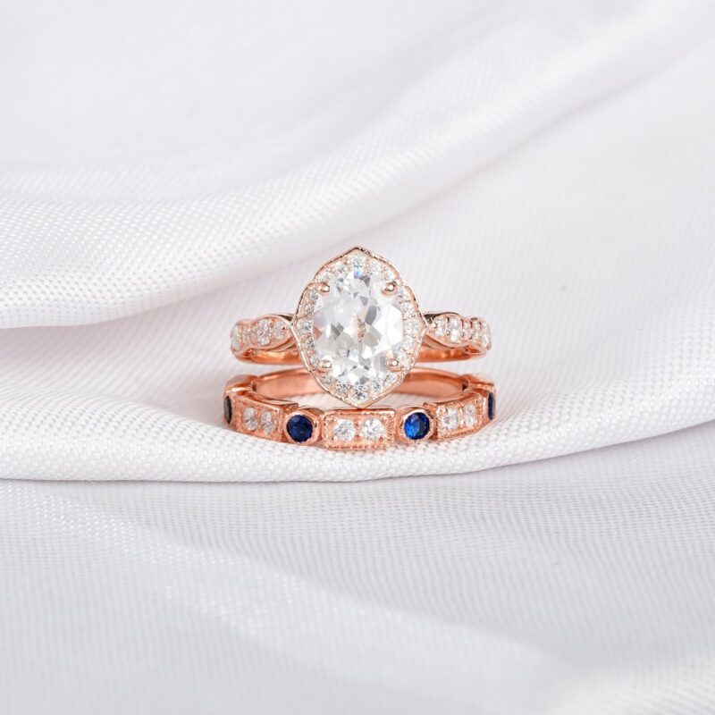 Moissanite Engagement Ring Set For Women