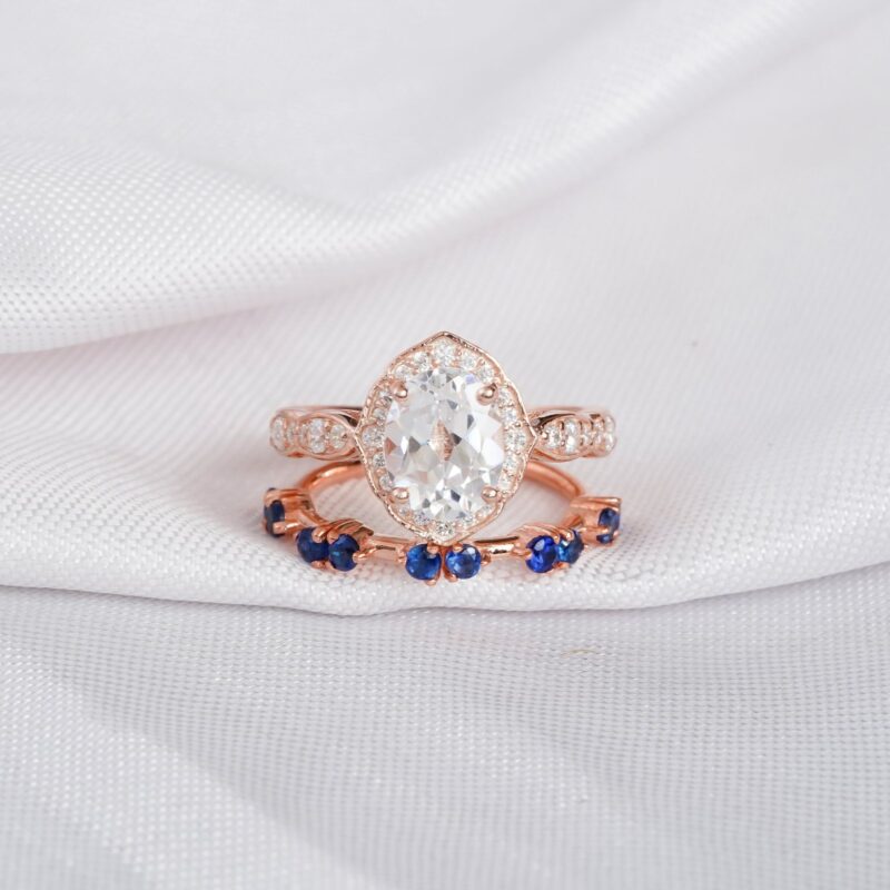 Moissanite Engagement Ring Set For Women