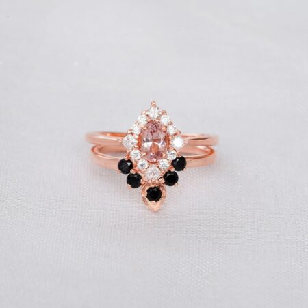Morganite Engagement Ring Set For Women