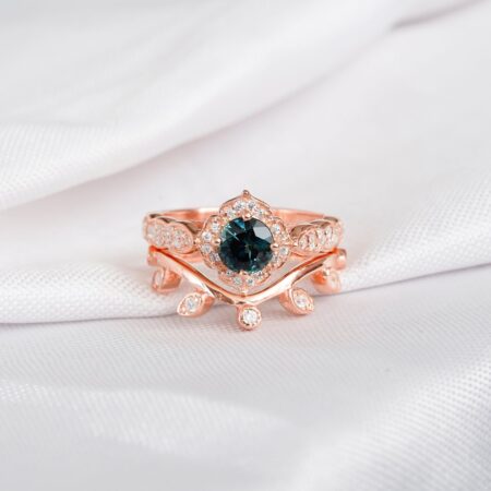 Alexandrite Engagement Ring Set For Women