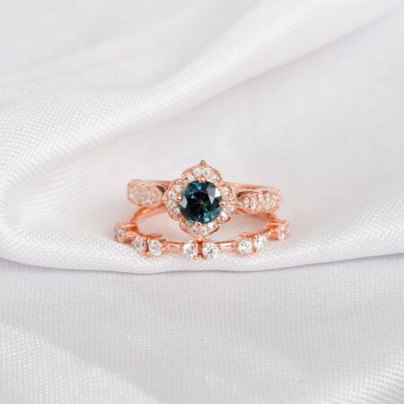 Alexandrite Engagement Ring Set For Women