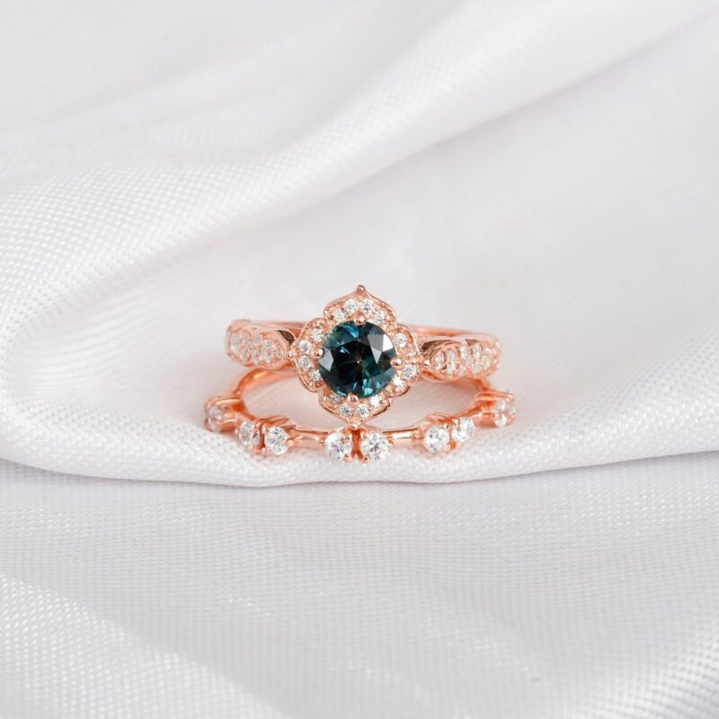 Alexandrite Engagement Ring Set For Women
