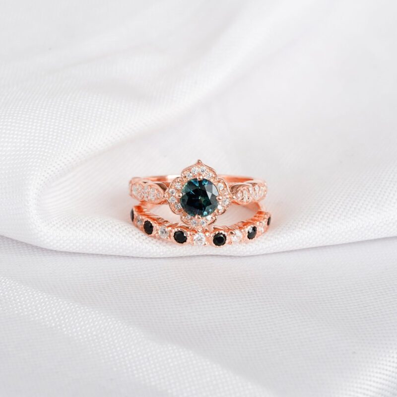 Alexandrite Engagement Ring Set For Women