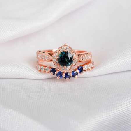 Alexandrite Engagement Ring Set For Women