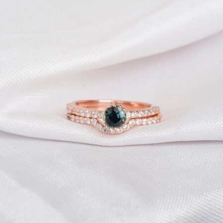 Alexandrite Engagement Ring Set For Women