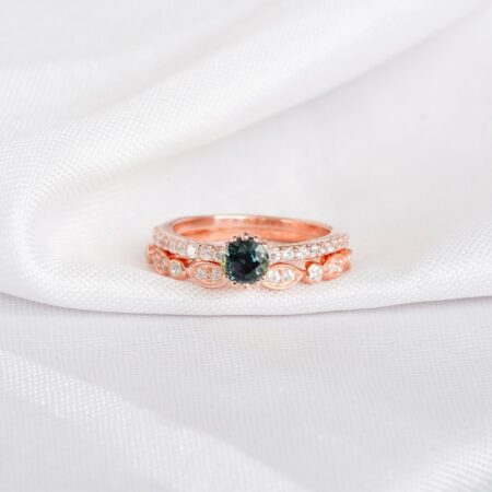 Alexandrite Engagement Ring Set For Women