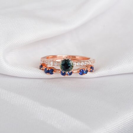 Alexandrite Engagement Ring Set For Women