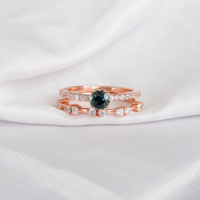 Alexandrite Engagement Ring Set For Women