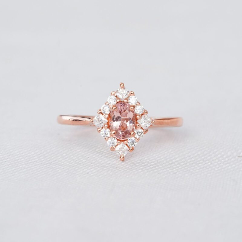 Morganite Engagement Ring Set For Women - Image 3