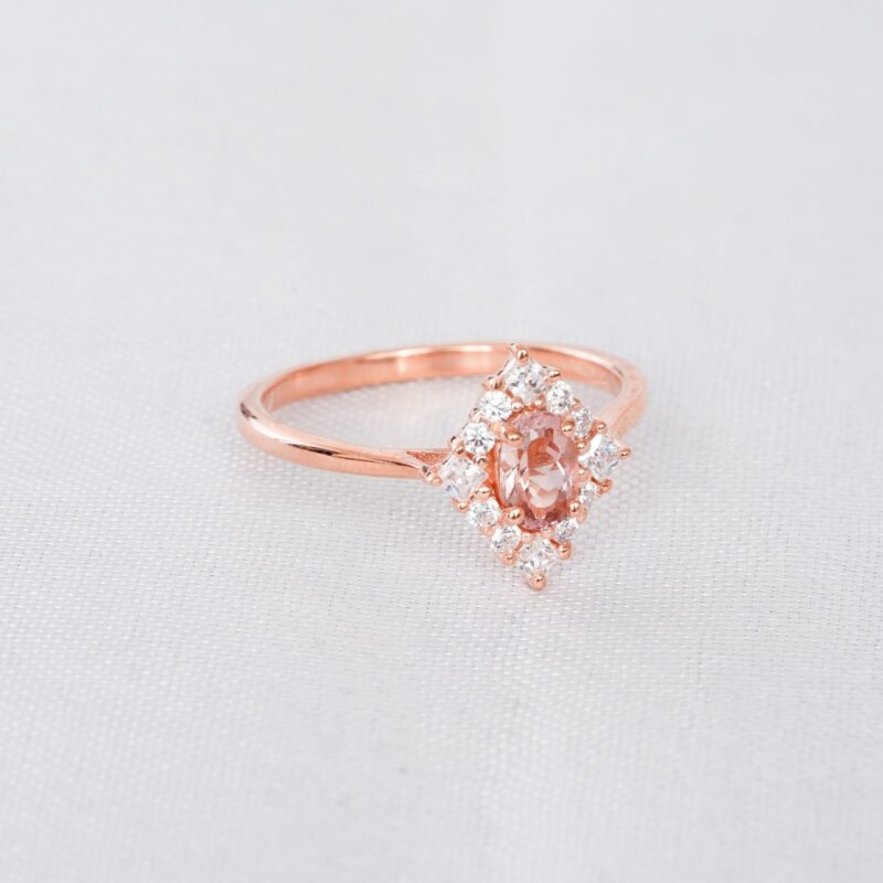 Morganite Engagement Ring Set For Women - Image 4