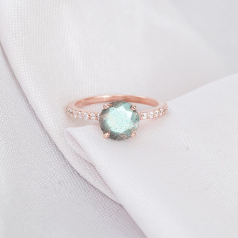 Round Labradorite Ring for Women