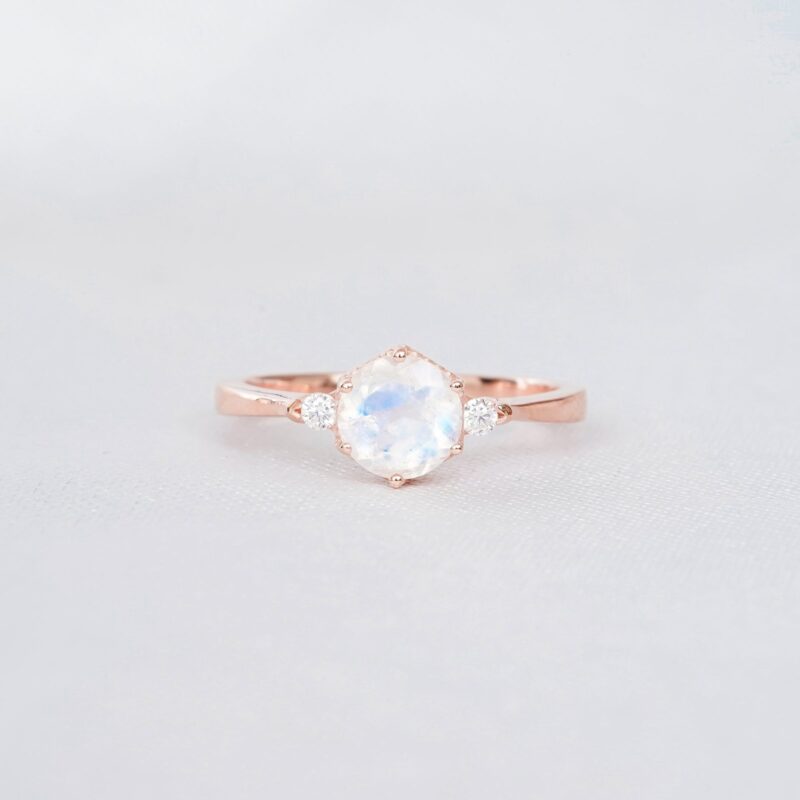 Round Moonstone Ring for Women - Image 2