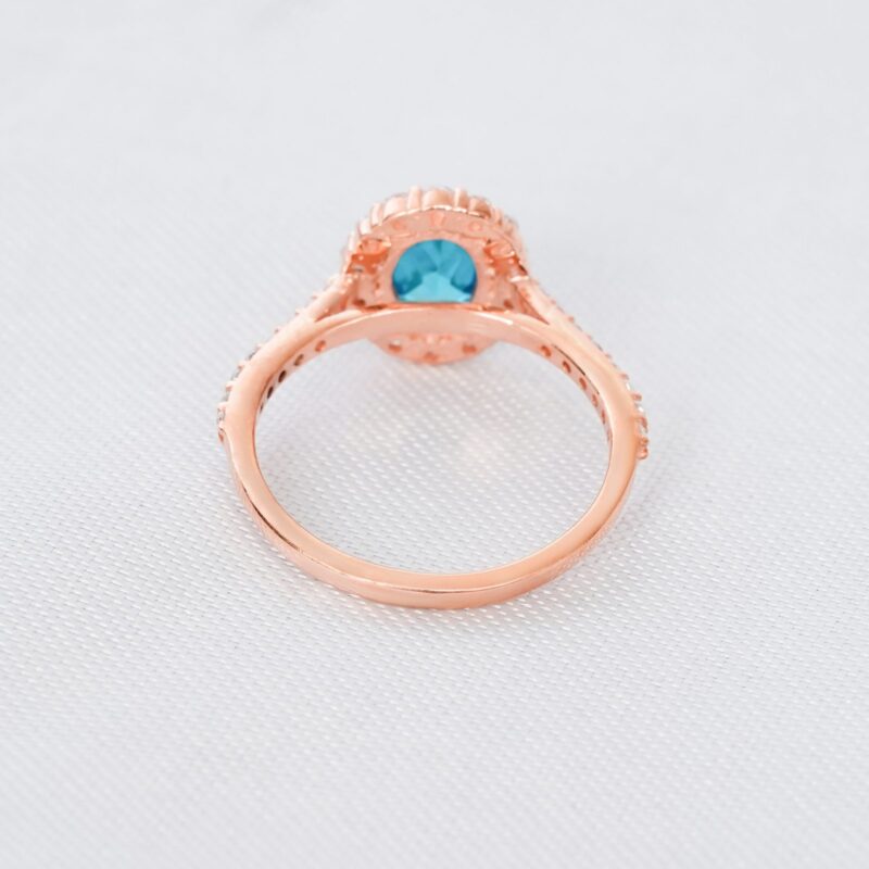 Oval Blue Topaz Ring for Women - Image 5
