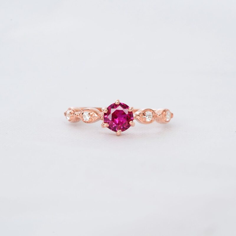 Ruby Engagement Ring Set For Women - Image 6