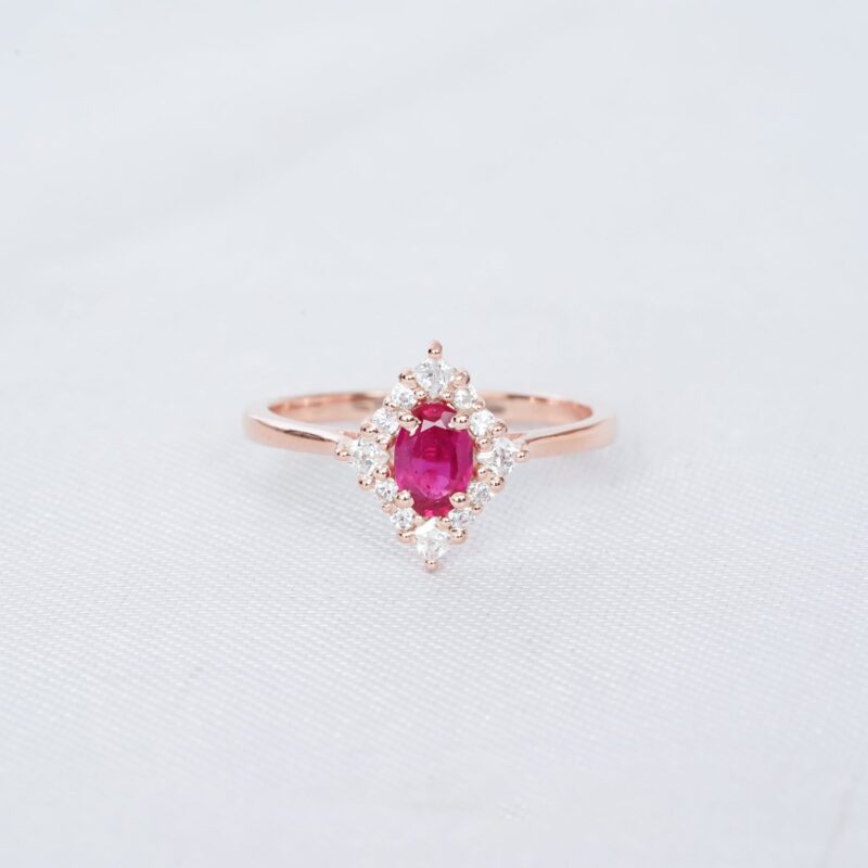Ruby Engagement Ring Set For Women - Image 3