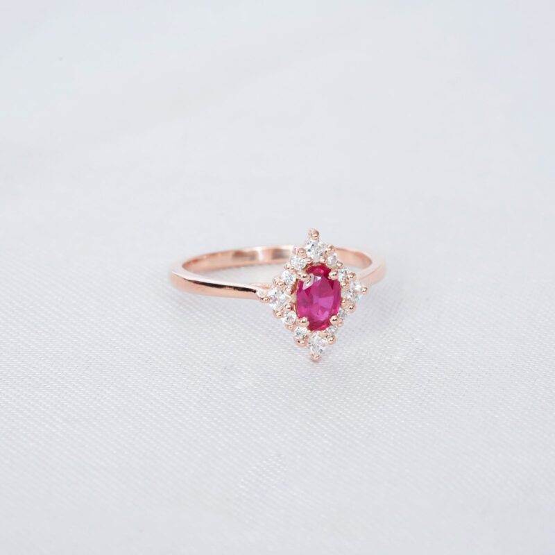 Ruby Engagement Ring Set For Women - Image 4
