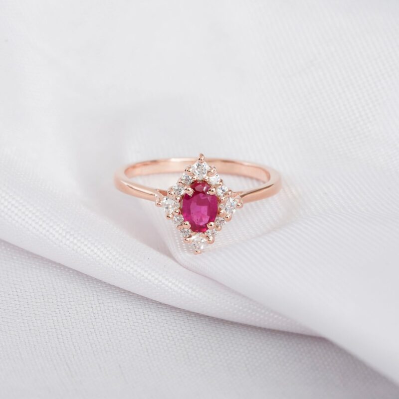 Ruby Engagement Ring Set For Women - Image 5