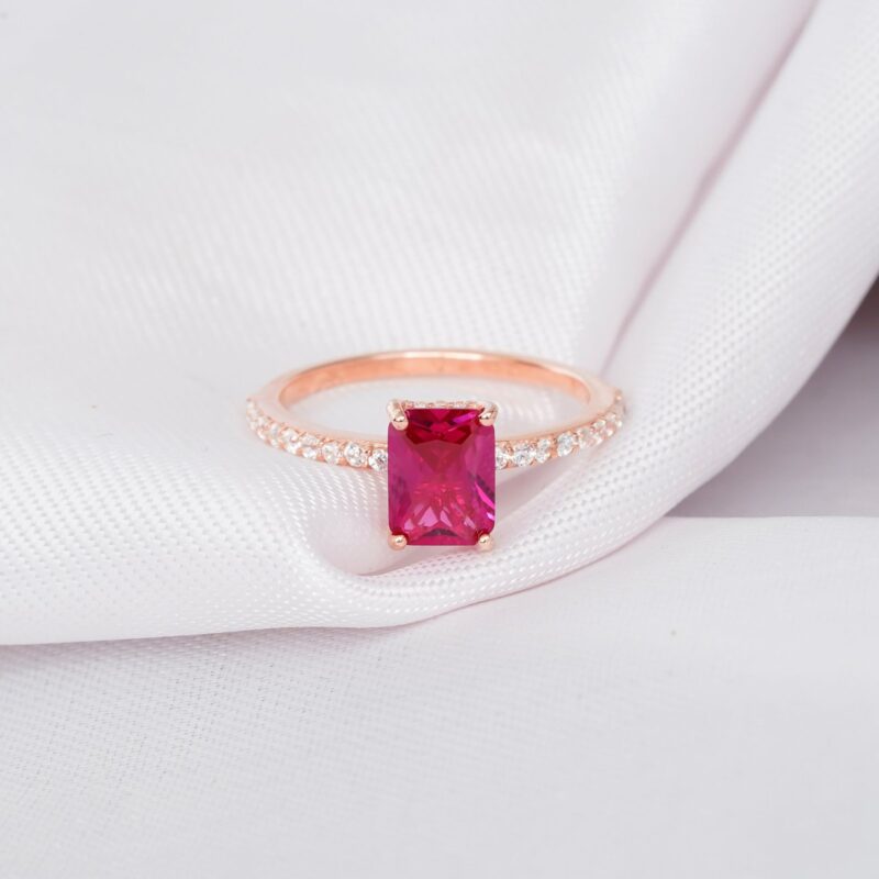 Ruby Engagement Ring Set For Women - Image 5