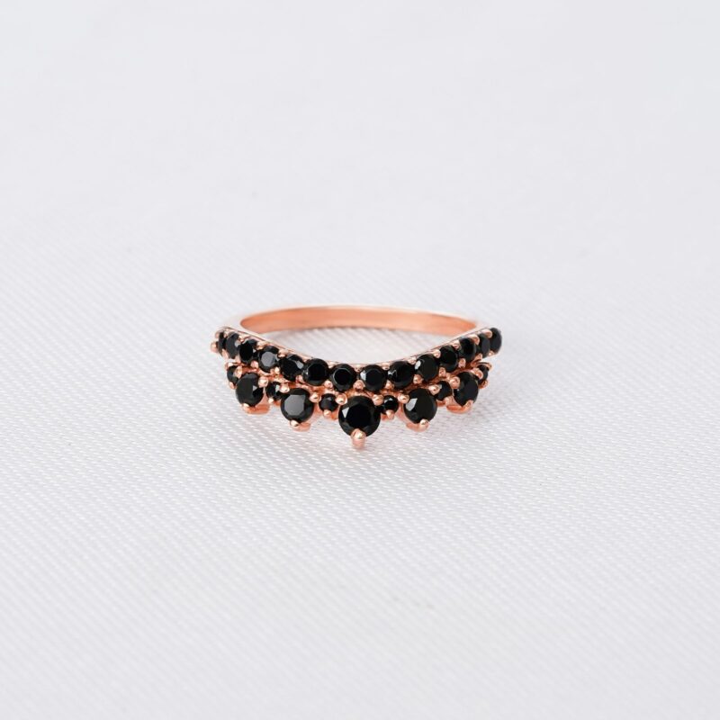 Black Onyx Wedding Band For Women - Image 2