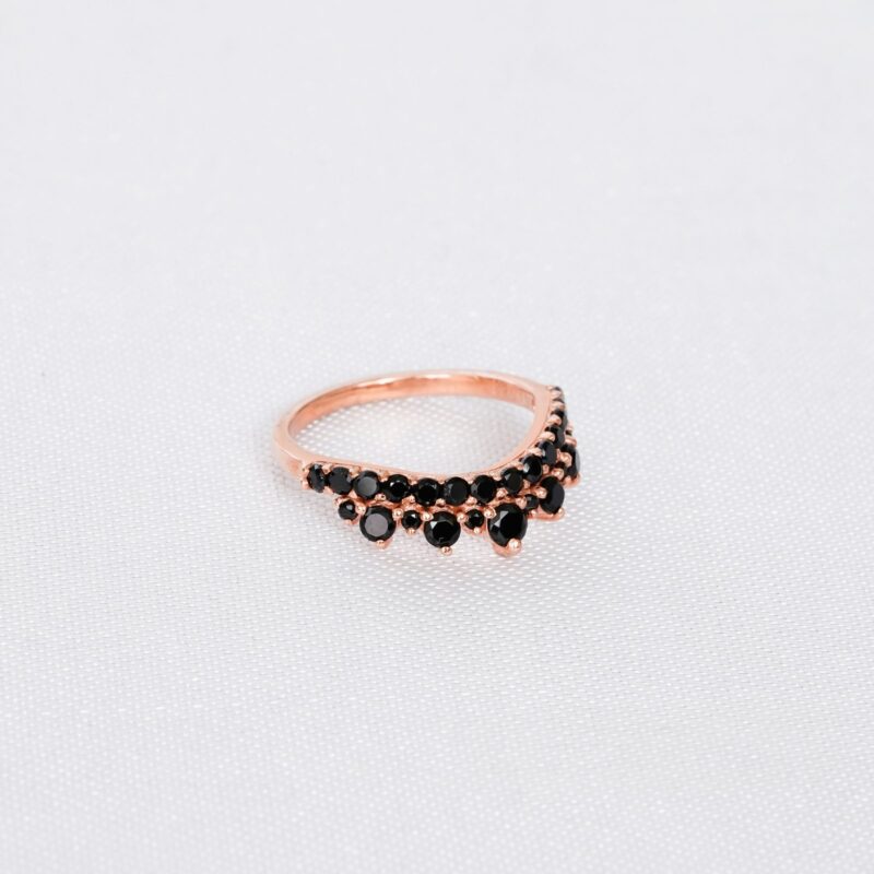 Black Onyx Wedding Band For Women - Image 3