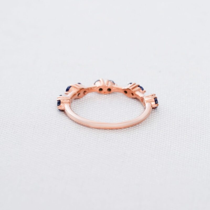 Blue Sapphire Wedding Band For Women - Image 4