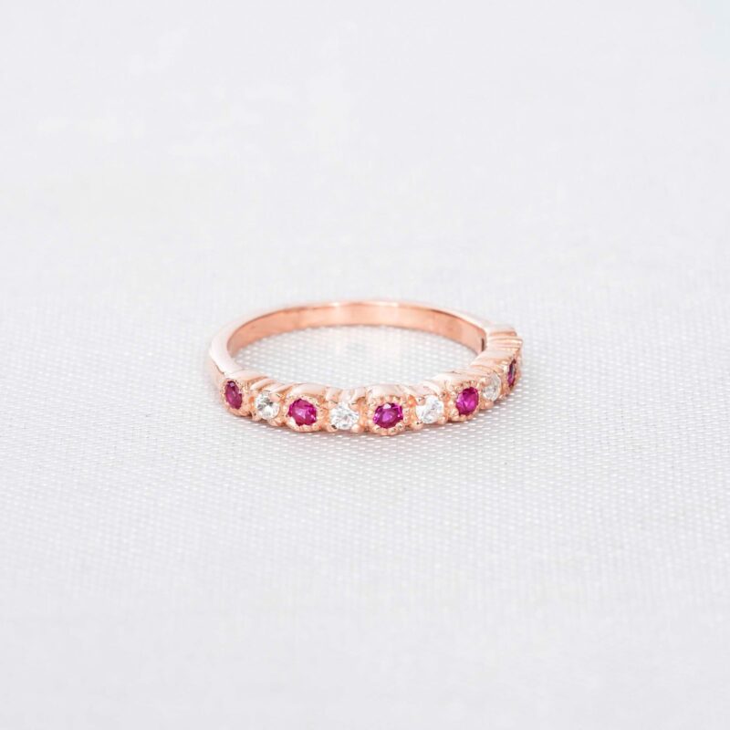 Ruby Diamond Wedding Band For Women - Image 3