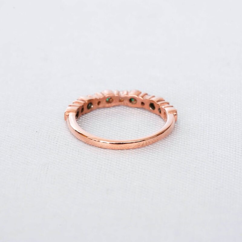 Emerald Diamond Wedding Band For Women - Image 4