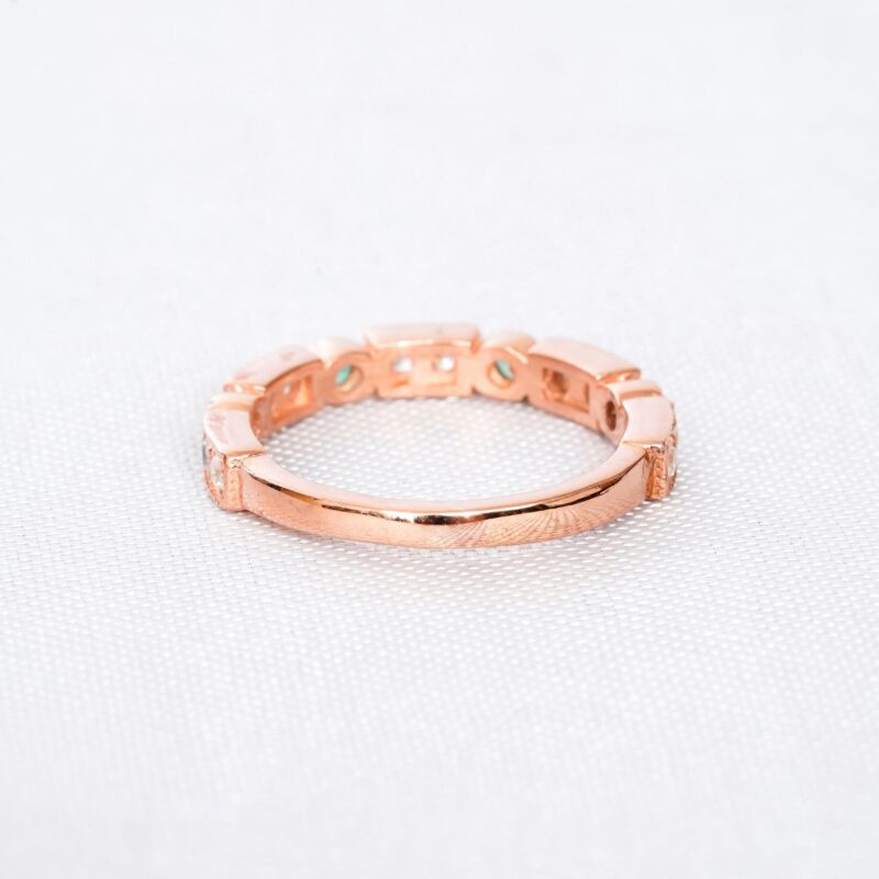 Emerald Diamond Wedding Band For Women - Image 4