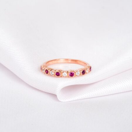 Ruby Diamond Wedding Band For Women