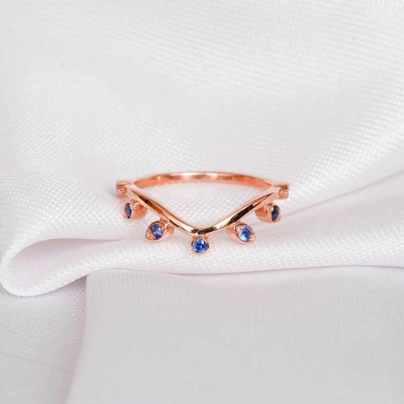 Blue Sapphire Wedding Band For Women