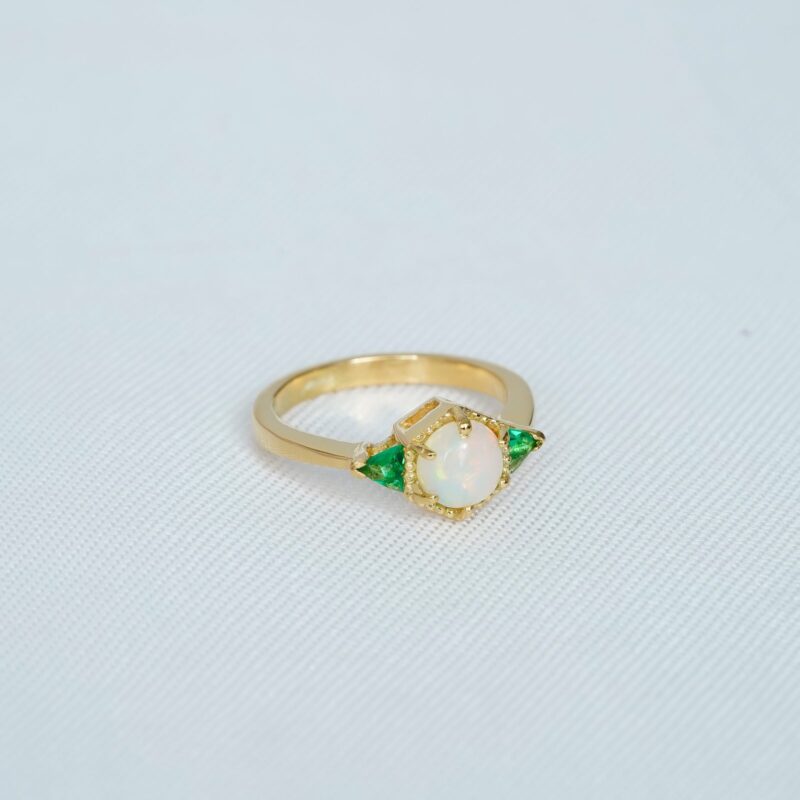 Round Opal Engagement Ring for Women - Image 3