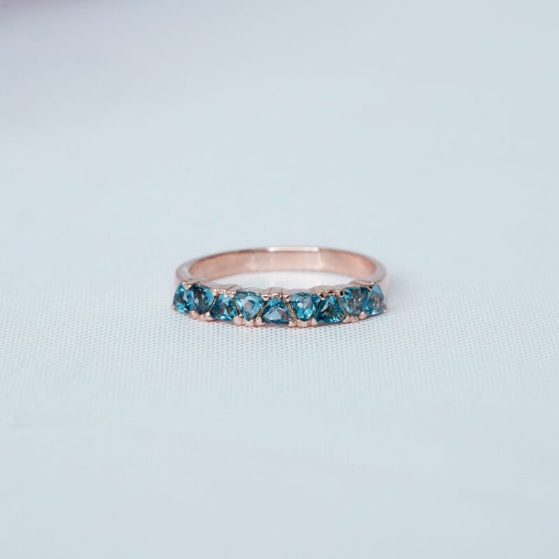 Blue Topaz Wedding Band For Women - Image 2