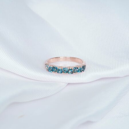 Blue Topaz Wedding Band For Women