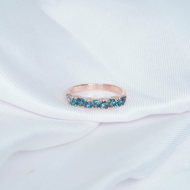 Blue Topaz Wedding Band For Women